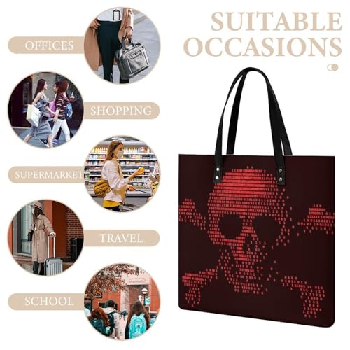 Sac à bandoulière tote bag voyage imprimé crânes parfait pour vos sorties en ville