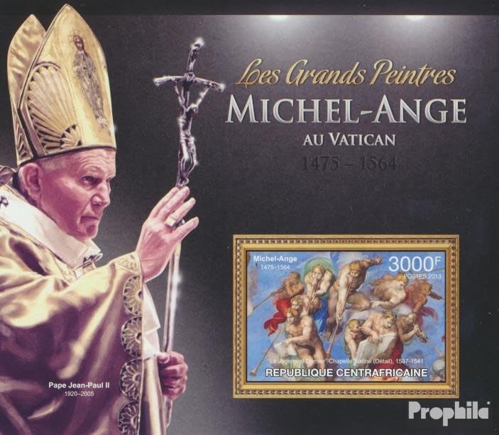 MNH ** MNH Prophila Collection Africa Centrale Repubblica Block 1000 (Completa. Edizione) MNH ** MNH 2013 Michelangelo e Raphael in Vaticano (Francobolli per i Collezionisti) Pittura