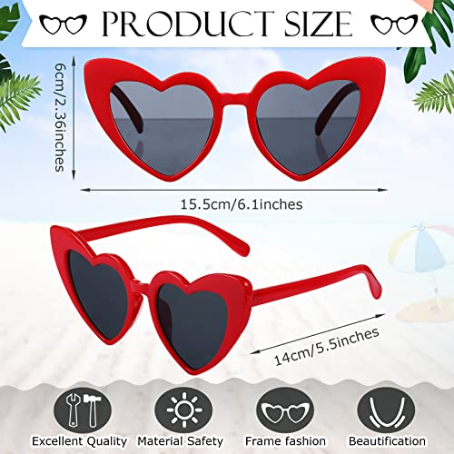 16 Pairs Heart Shaped Sunglasses Vintage Heart Sunglasses Glasses Cat Eye Clout Glasses Retro Eyeglasses for Valentines Party Supplies Photo Props Holiday Wedding Birthday3