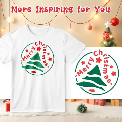 Image of 3 Rolls 10 inch X 5 FT HTV Vinyl Rolls Green White and Red Heat Transfer Iron On for T-Shirt Easy to Cut Weed for Heat Design