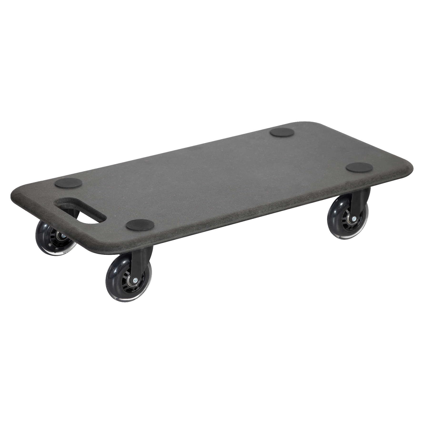 WAGNER Chariot de transport 1611 I Chariot à plateforme noir en MDF I 57,5 x 30 x 11 cm I Charge maximale 250 kg I Roulettes de meubles pour déménagement I Planche à roulettes I Roulette de charge