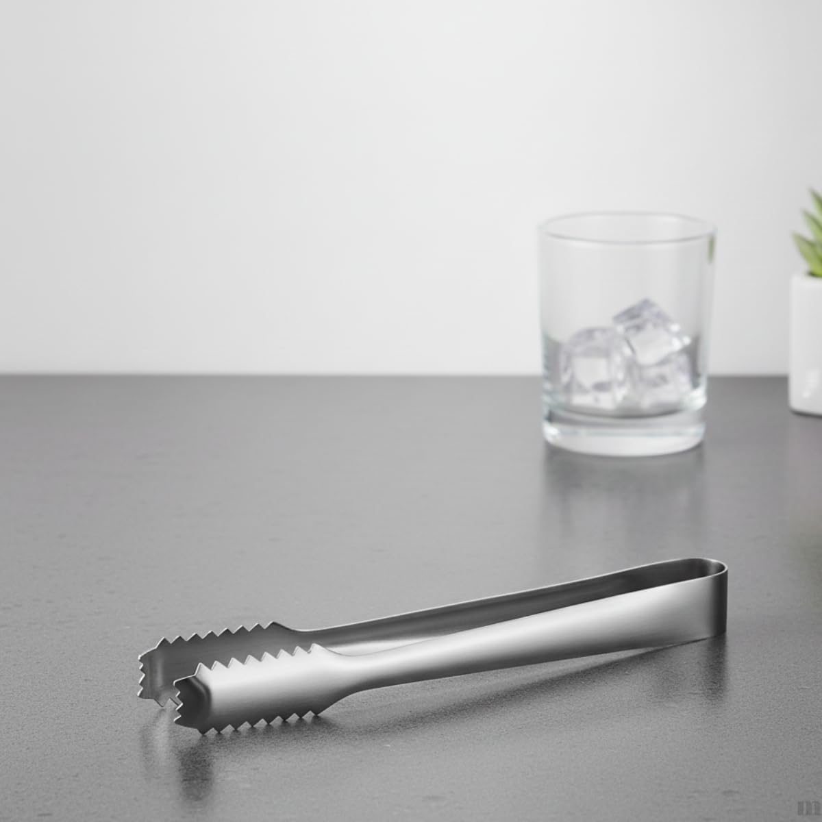 Metal 16 cm Buz ve Şeker Maşası | Tırtıklı Profesyonel Servis Maşası | 4.5 cm Ağız Açıklığı | Dayanıklı Mutfak Gereci