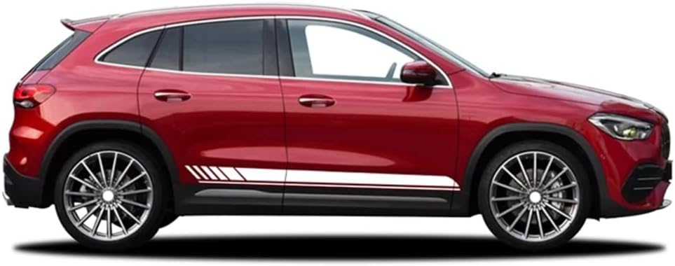 2個入り 車のドアサイドストライプスカートステッカー デカール メルセデスベンツ ACE CLA CLS GLA GLC GLE ク