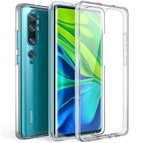 CE-LINK pour Coque Xiaomi Mi Note 10 / Note 10 Pro / CC9 Pro 360 Degrés Gel Silicone TPU Souple Housse Etui de Protection Avant et Arrière avec Protecteur d'écran avec Absorption Cover - Transparente
