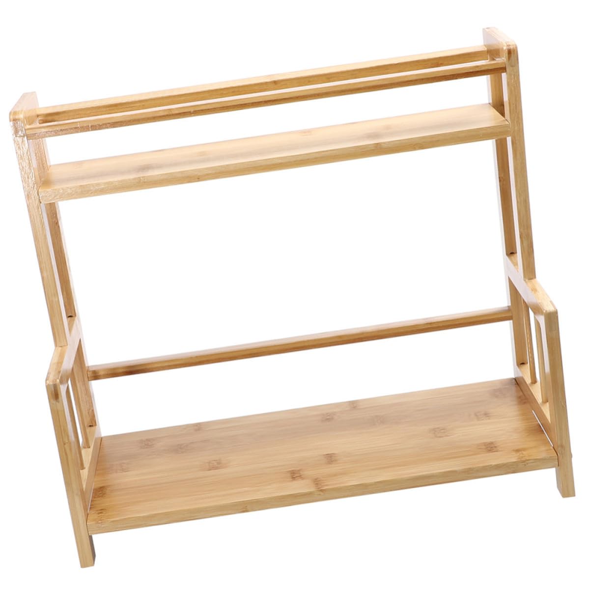 Organizador de Gabinetes de Cocina de Bambú Beige de 2 Niveles, Estante Multifunción para Condimentos y Especias, Ahorro de Espacio para Decoración de Cocina