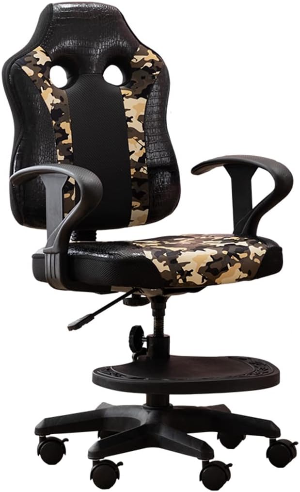 GIZNXBA Kids Task Chair with Arms, Children Study Chair Home Kids Desk Chair, Height Adjustment Child Computer Desk Chair, Ergonomic Backrest Chair for Bedroom School (Color : Camouflage)