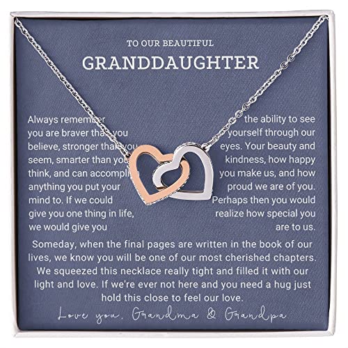 To Our Granddaughter Necklace, Granddaughter Necklace From Grandparents, Granddaughter Gifts From Grandma And Grandpa, Graduation Gift, Surprise Christmas, Happy Birthday Message Card #6 - Main Image