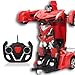 Lihgfw Große Verformung Wireless Fernbedienung Auto König Kong Racing Spielzeug Auto Roboter Laden Kinder 2-15 Jahre alt (Color : Rot, Größe : 3 Batteries)