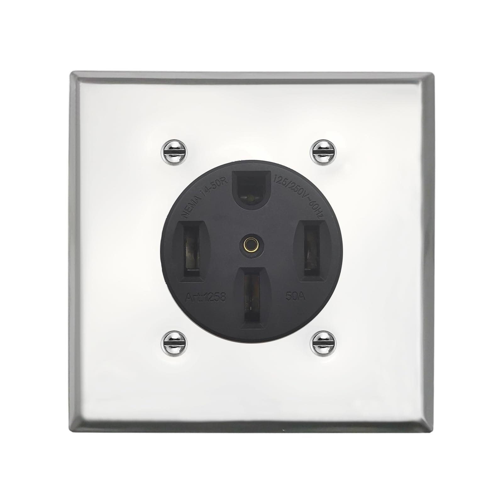 EDYCARX Nema 14-50 Outlet With Square Wall Plate, 50 Amp 125/250
