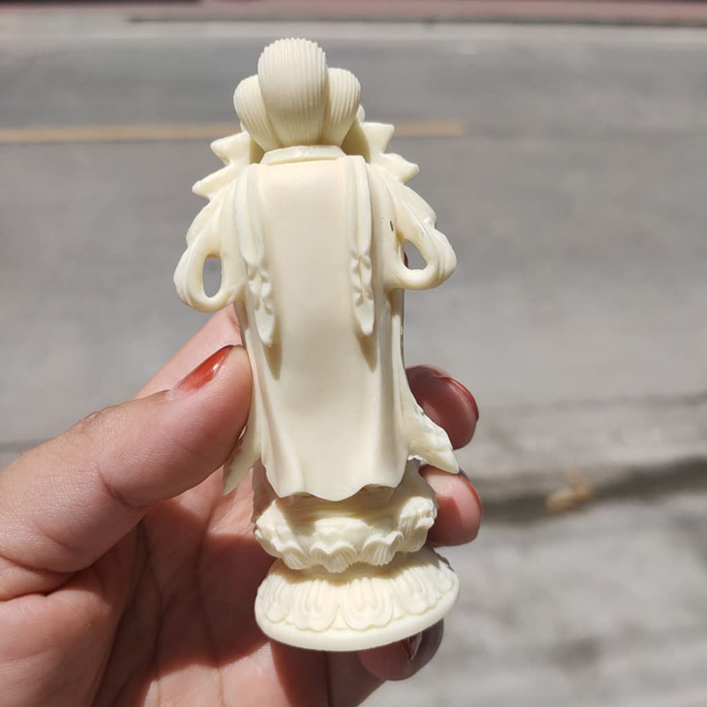 Medytująca statuetka Buddy Guanyin statuetka mała Bodhisattwa statuetka samochodu dekoracje wnętrza statuetki do dekoracji wnętrz zen statuetka medytacja statuetki figurka siedząca rzeźba dekoracja (kolor: A)
