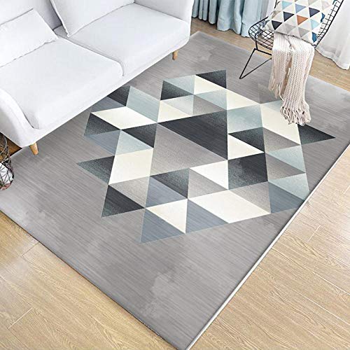 YXISHOME Alfombra Suave Pelo Corto Salón alfombras Gris Diamante Enrejado Gris Alfombra 2x3m