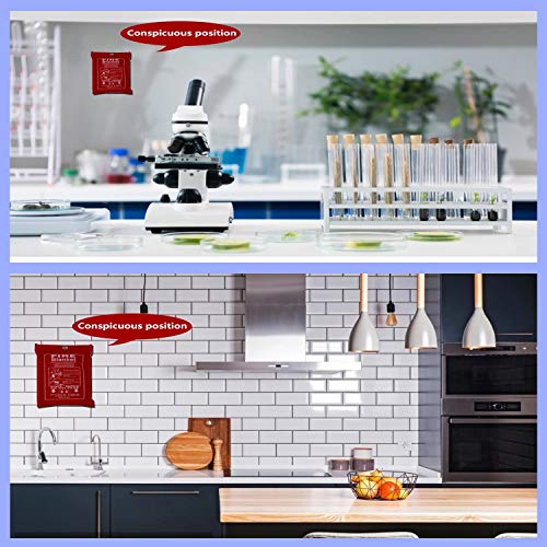 SKAMZ Premium Fire Blanket [Upgraded Size XL 47.2x47.2inches 3-Pack] Fire Blanket Fire Suppression Blanket Fire Emergency Blankets for Kitchen, Camping,BBQ Grilling 1.2x1.2Metre