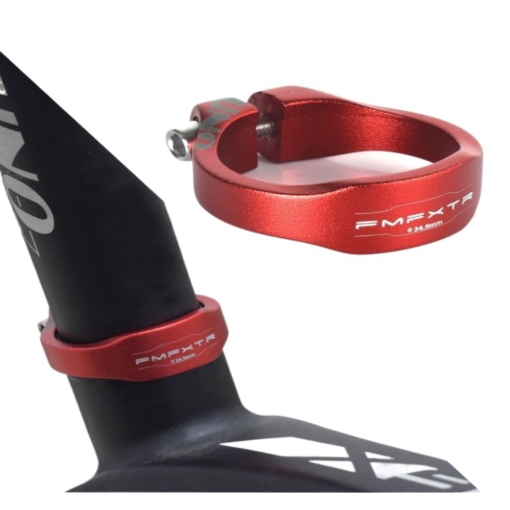 Collarino Reggisella Morsetto reggisella for bicicletta in lega di alluminio 31,8/34,9 mm tubo sella MTB Clip bici Parti(Red-31.8-wide)