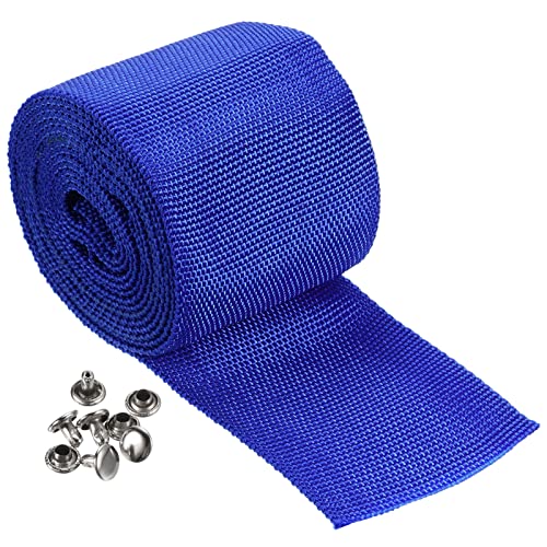 PATIKIL Protector de cuerda de 6.6 pies, funda protectora de cuerda de poliéster con hebillas para líneas de cable de 60 mm de ancho, color azul