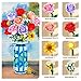CUBIMANA Roses Flowers Building Set with Vase & LED Light, Mother's Day 16 Mini Flowers Bouquet Botanical Building Blocks Toy, Birthday Gifts for Adults, Artificial Flowers for Home Decor & Display
