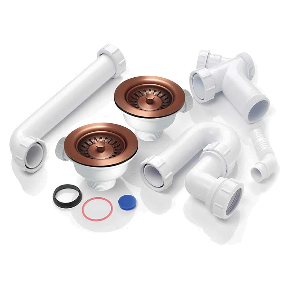 Astini, RAK, Rangemaster 1.5 Bowl Copper Waste & Plumbing Kit No Overflow WPAK3/COPPER
