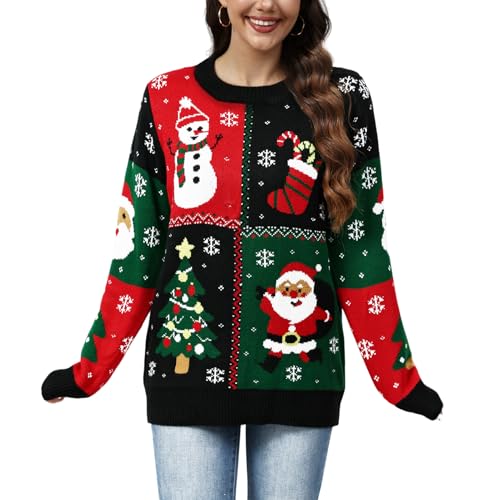 Halinuia Damen Herren Weihnachtspullover,Ugly Christmas Sweater,Lustig...