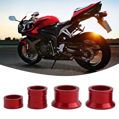 Lawnoval CNC-gefrästes 6061 Aluminium-Spurverbreiterungs-Set für vorne und hinten, für Honda CR125R CR250R CRF250R CRF450R CRF450X Motorräder, Rot