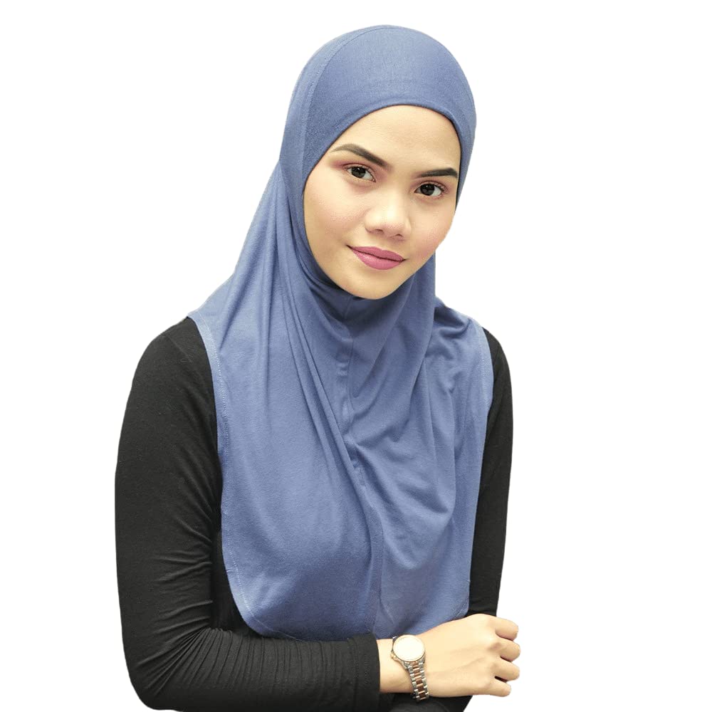 Mu Lan Legend Handmade | Muberra Instant Hijab | One Piece Easy Slip On Practical and Comfortable(L Size)