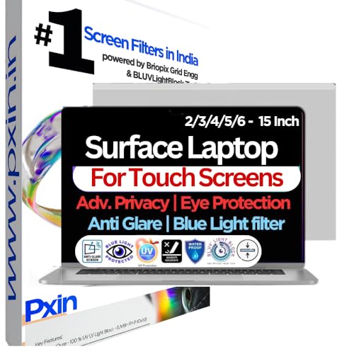 Image of Pxin Surface Laptop 2 /3 /4 /5 /6-15 Inch Touch Privacy Screen | Adv. StealthView | Laptop Ultra Privacy | Anti UV | Anti-Glare | Blue Light Block
