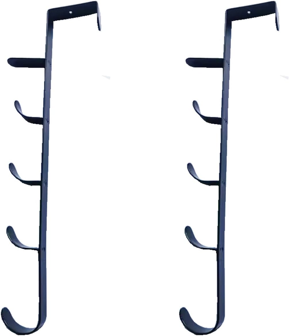 2 Packs Over The Door Hooks, White Hat Rack for Door Hanging with 5 Hooks, Metal Over The Door Vertical Hooks for Coats, Hats, Robes, Shirts, Belts, Bags, Towels (Black) 2 Packs Over The Door Hooks, White Hat Rack for Door Hanging with 5 Hooks, Metal Over The Door Vertical Hooks for Coats, Hats, Robes, Shirts, Belts, Bags, Towels (Black)