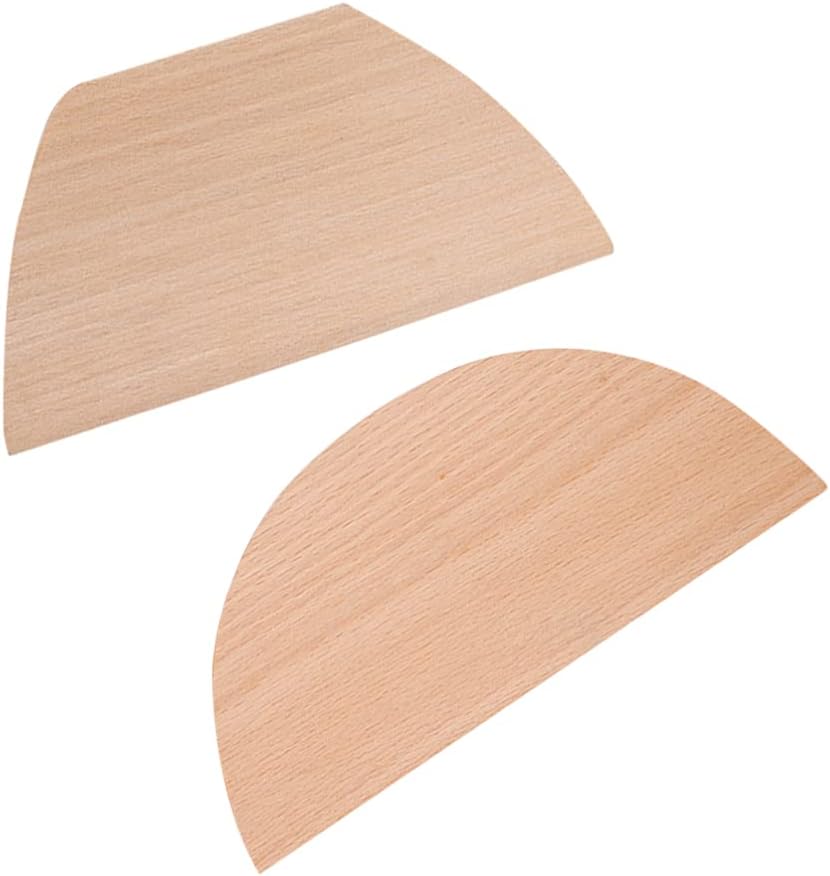 2-Piece Wooden Dough Scraper Set – Semicircle & Trapezoid Shape, Multi-Use Kitchen Tool For Baking, Cooking & Slicing