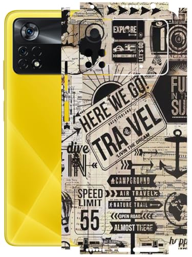 Image of AtOdds - Full Body Back Screen Guard Protector Film - Lamination Wrap Skin Sticker Compatible with Poco X4 PRO (5G) | Scratchproof Matte Finish (Explore)