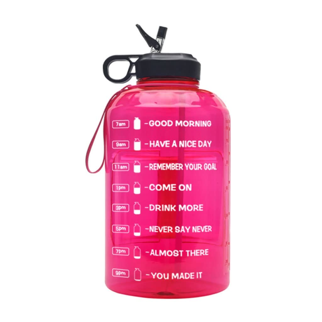Bottiglia Acqua Sportiva 3.78L Bottiglia di grande capacità con coperchio del marker di tempo for le bevande dell'acqua Bevande del latte Simple Tazza con bottiglia di bere paglia Sport Borracce ( Blu