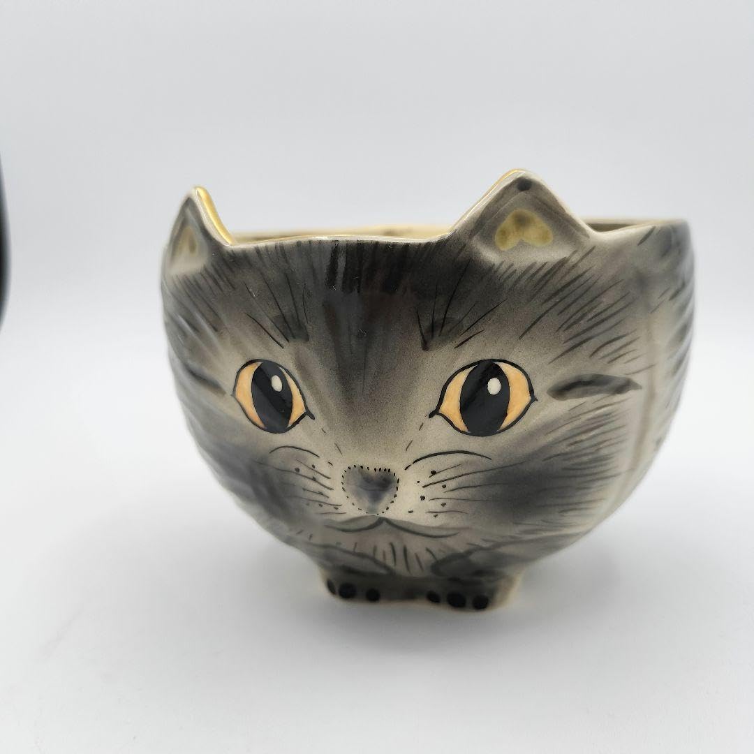 Amazon.co.jp: 86 茶碗 黒猫 中村良二作 ねこ 茶道 : ホーム＆キッチン