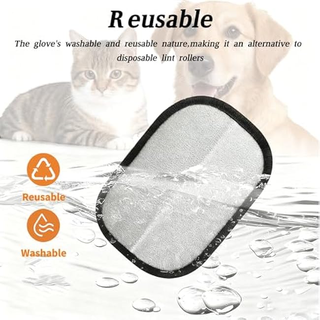 Pet Hair Removal Glove, Newly Upgraded Electrostatic Gloves Pet Hair for Dogs & Cats, Washable and Reusable Hair Remover Tool for Carpet, Curtain, Clothing, Couch, Car Seat - 1 Pcs-vxEC8hy6