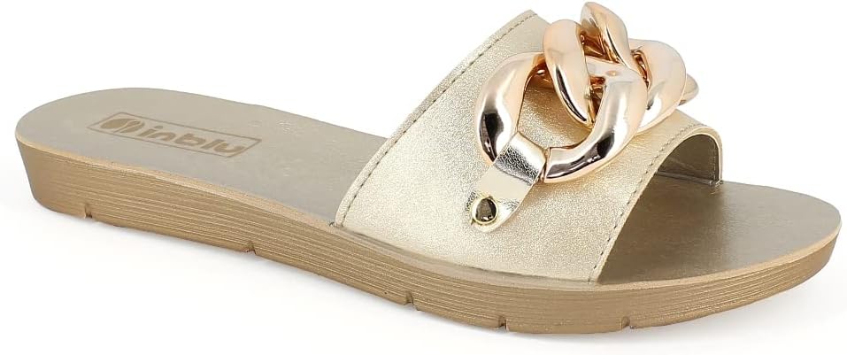 Ciabatte Eleganti Ciabatte Con Catena Oro Inblu Ciabatte Donna