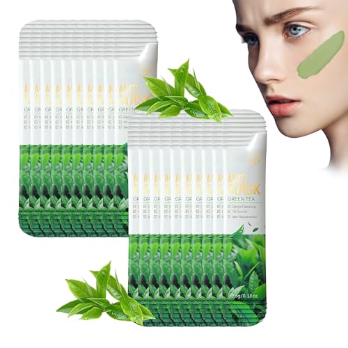 Xumann 20PCS Clay Face Mask, Natural Clay Masks Skincare, Cleanse Green Tea Face Mask