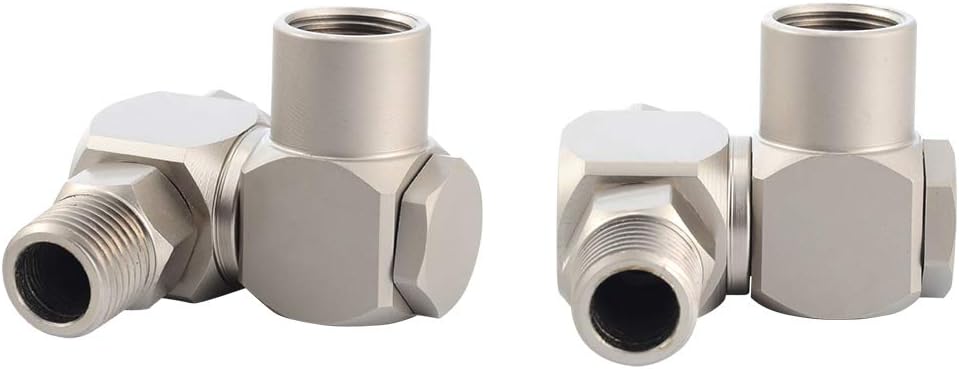 Feelers 1/4" NPT 360 Degree Swivel Universal Connector Pneumatic Air Tool Fitting Aluminum Air Hose Adapter (Pack of 4)