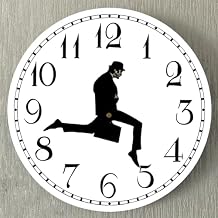 12 Inch Creative Silly Walks Clock, Silent Wall Clock with Glass Front Cover ABS Frame, Suitable for Home Office School Bedroom Library White