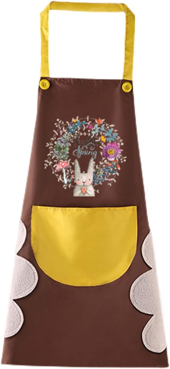 FAIRYGATE Chefs Kitchen Aprons for Women Adjustable Neck Bib Apron with Pocket Kitchen Cooking Aprons for Cooking Baking Gardening