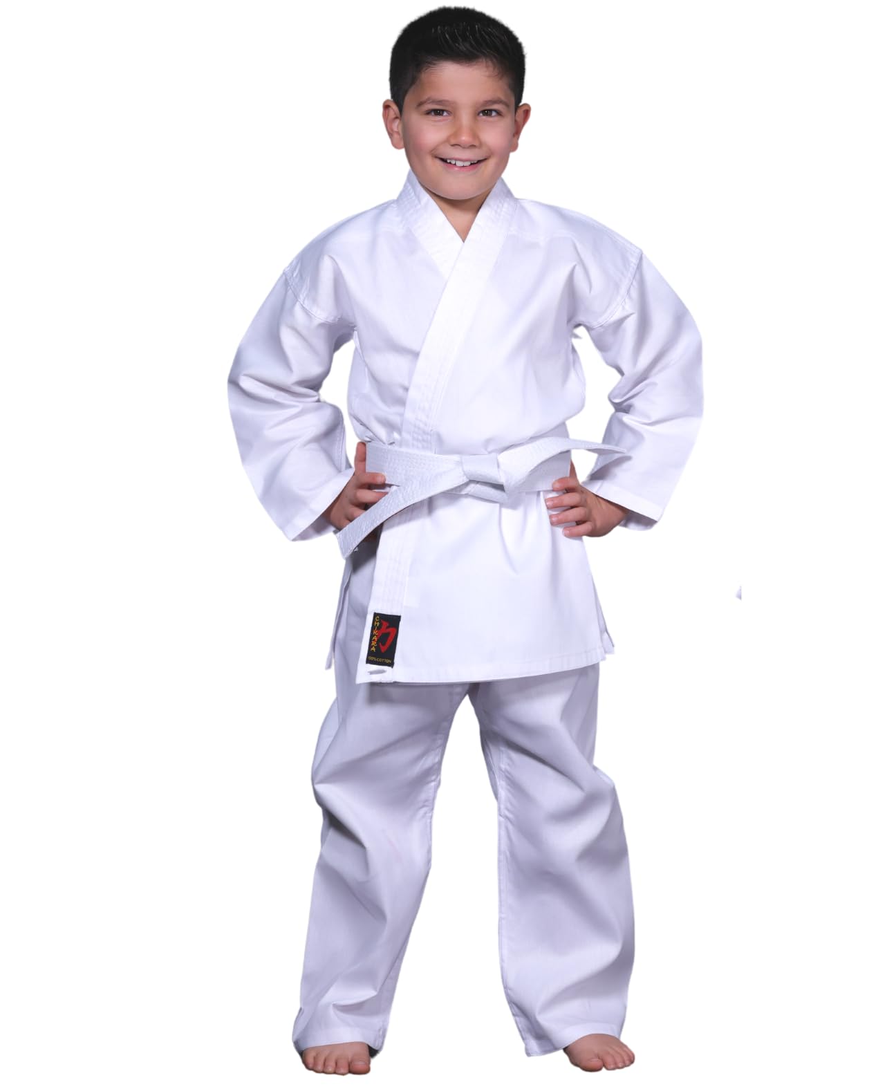 Chikara Traje de karate niños blanco, traje de karate niño, karate traje niña, traje de karate niños algodón, traje de artes marciales niños