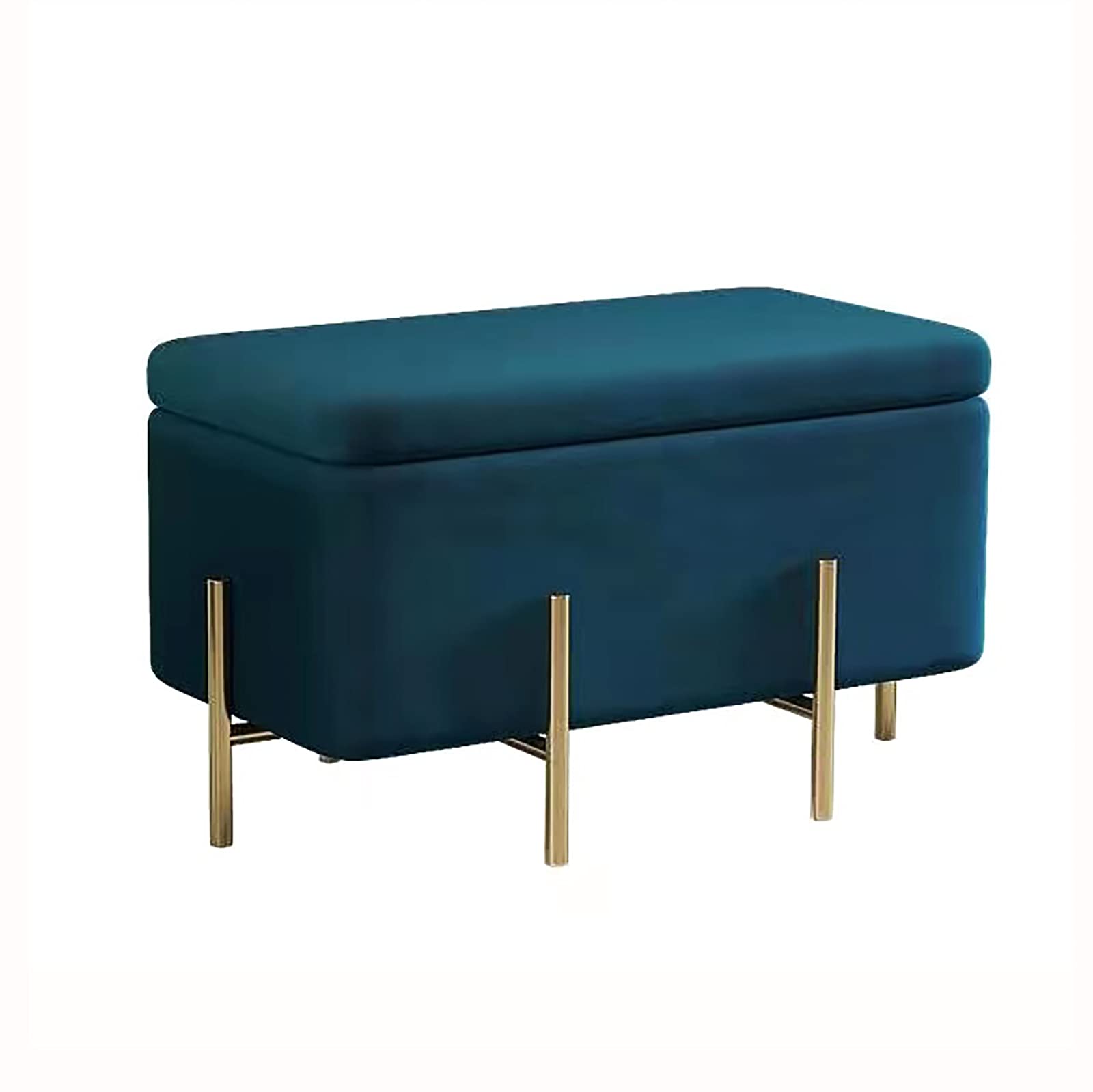 Tabouret contemporain bleu paon en velours pour créer un cocon de douceur