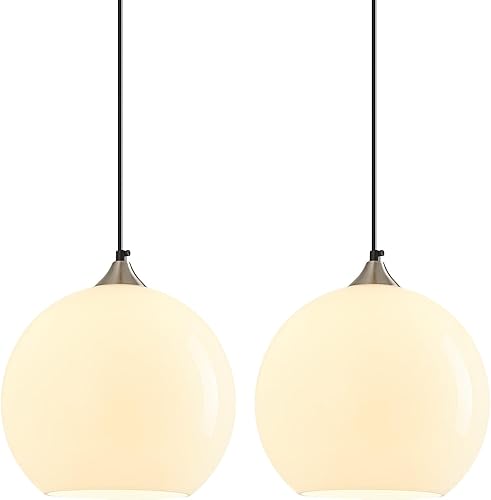 Miniatura 9 de Luces colgantes de cristal verde claro, iluminación de isla de cocina, luminarias de luz colgante de globo, iluminación colgante moderna para