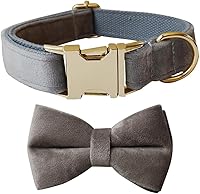 Vista 21 de Love Dream Collar de Perro con Corbatín, Collares de Terciopelo para Perro con Corbatín Desmontable y Hebilla de Metal, Collares de Corbatín Suaves