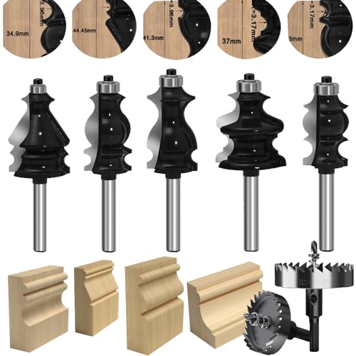 Fraises à défoncer à tige de 6,35 mm MAYLINE, lot de 5 pièces robustes pour usinage CNC