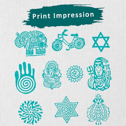 Image of Wooden Indian Traditional Design Printing Stamps /Blocks for Printing Saree Border /Dresses /Craft Card Making /Scrapbook /Clay Pottery (Set of 10)