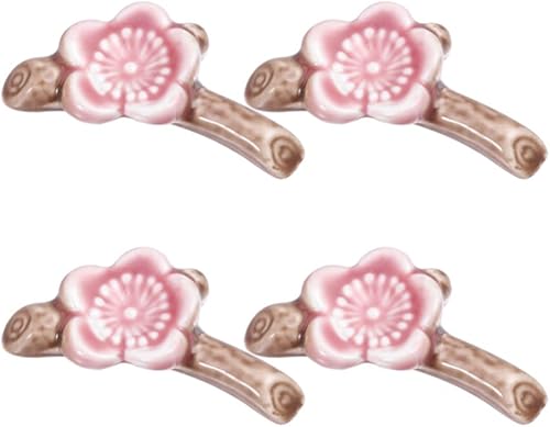 Miniatura 9 de decoración palillos titular,rack palillos, 4pcs ciruela forma palillos de cerámica con tronco hogar titular decoración flor resto ornamento estante
