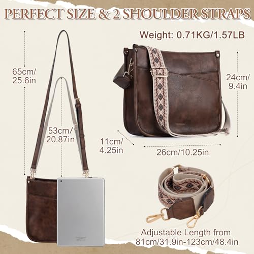 Image of VX VONXURY Crossbody Bags for Women,Trendy Vegan Leather Shoulder Handbags,Fashion Hobo Purses with 2 Wide Straps