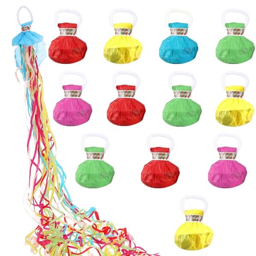 Lot de 12 Serpentins à Lancer Serpentins Multicolores pour Fête et Nouvel an pour Mariage Noël Anniversaire Carnaval Remise de Diplôme