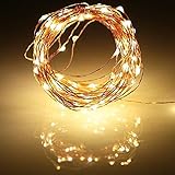  YoLight Guirlandes Lumineuses étanche Cuivre Fil 2m 20LEDs Chaine Lampes à Piles Fée LED Cuivre Guirlande Suspension Lumière pour Maison Mariage Noël Jardin Bureau Décor(Lumière fil cuivre, 2M/20LED)