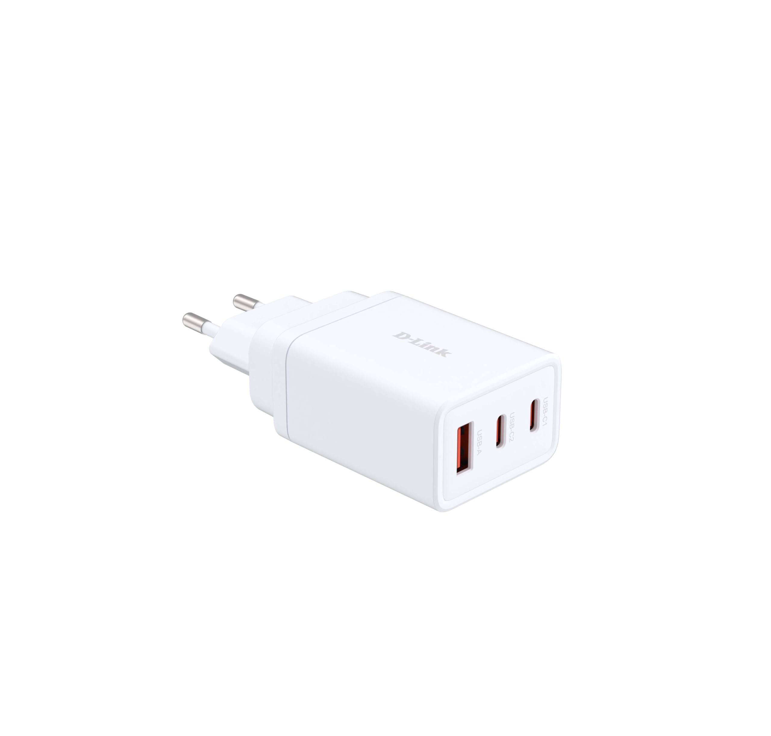 D-Link DCP-651 Chargeur GaN 65W – Chargeur Rapide 2 x USB-C & 1 x USB-A, Adaptateur de Voyage Compact avec Prises interchangeables (UK/EU/US/AU) – PD 3.0 & QC 4.0