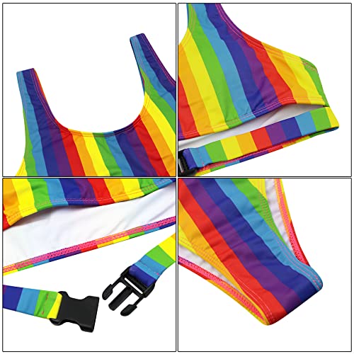 Womens Sexy Bikini High Waist Plush Up Swimwear Strap Cutout Swimsuits Two Piece Bathing Suit with Buckle4