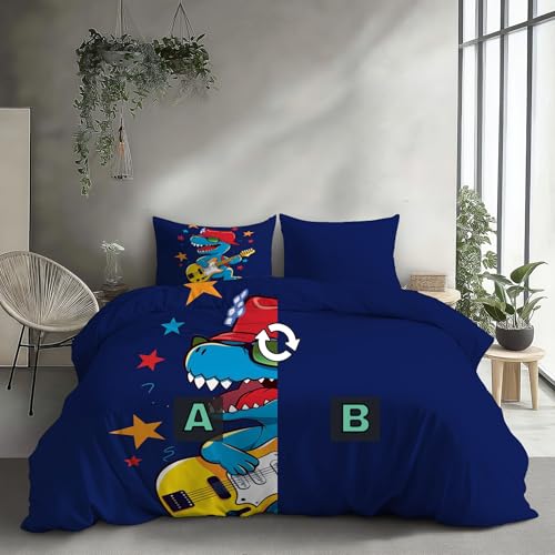 Parure de lit Dinosaure Douce 220x240 pour Apaiser les Nuits d'Enfant