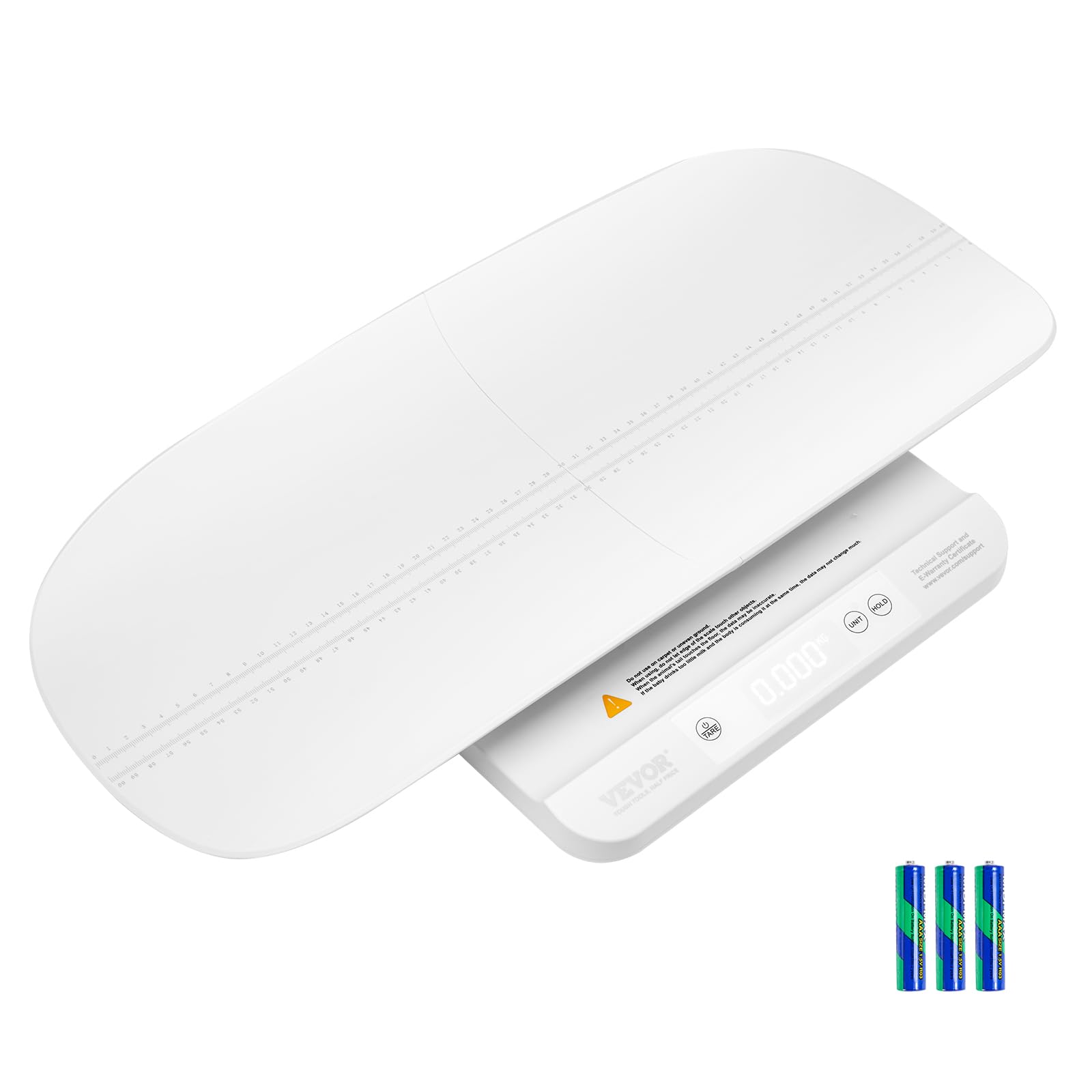 VEVOR Bilancia Intelligente Bluetooth per Neonati, Bilancia Digitale per Neonati 2 in 1 per Pesare con Vassoio Staccabile, Funzione Hold e Tare, per Bambini Piccoli, Animali Domestici, Capacità 30 kg