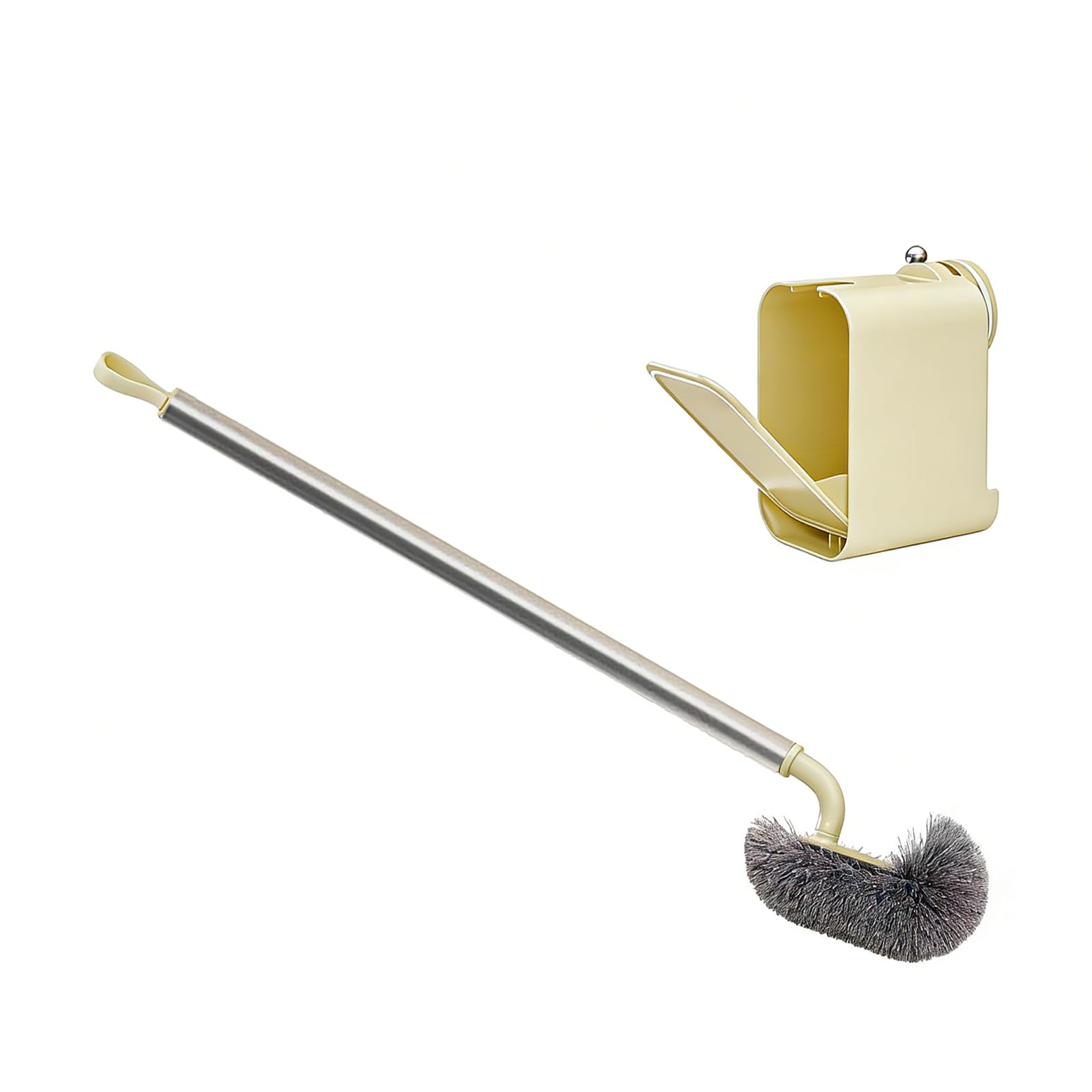 Strong Toilet Brush with Angled Bristles High Set for Cleaning & Space Saving Storage Space Saving Toilet